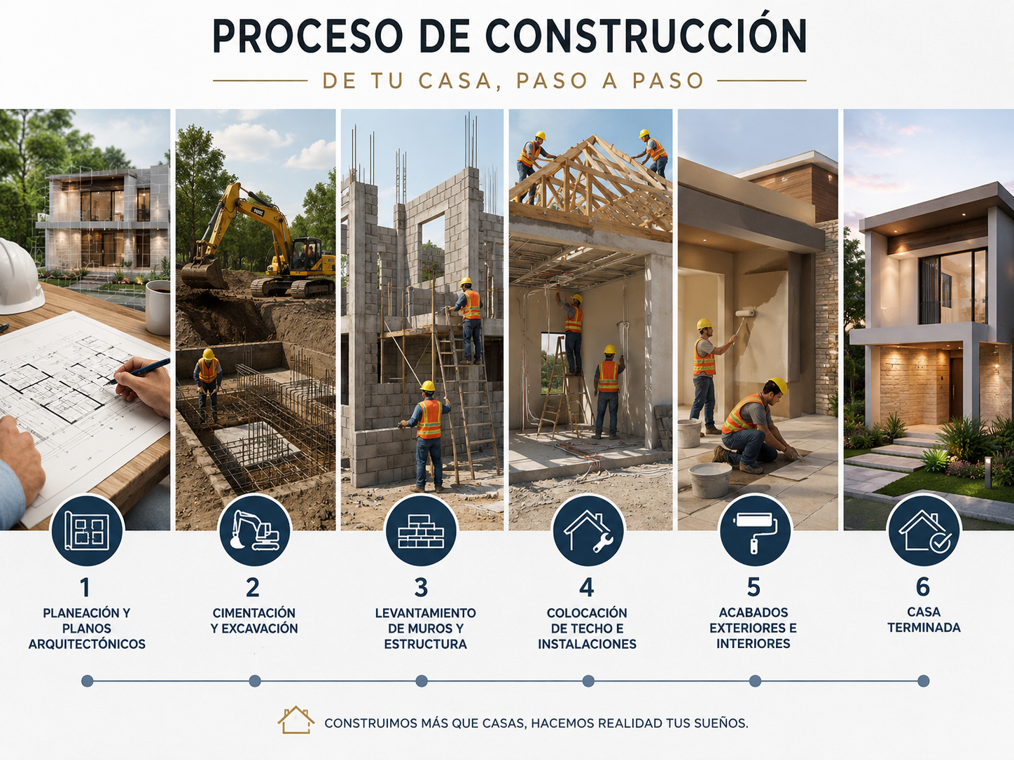 Proceso de construcción de una casa, paso a paso